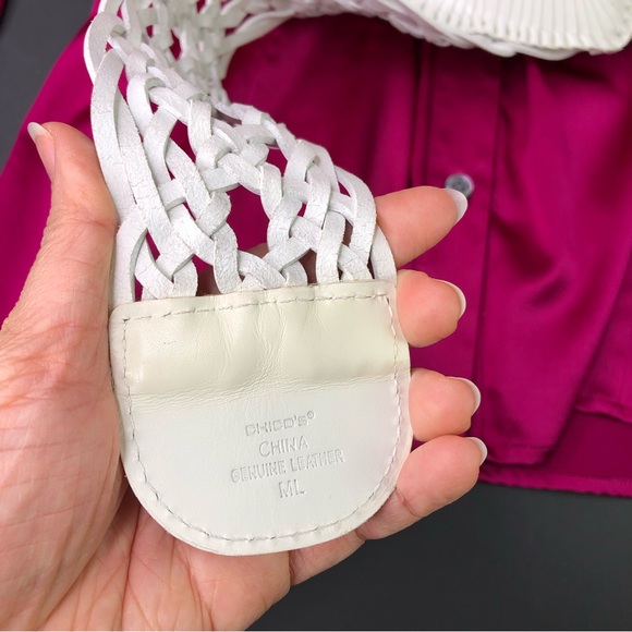 CHICO'S Women's Y2K Braided Genuine Leather Belt Sz M L 44" Long Pin Buckle Boho - Picture 7 of 9